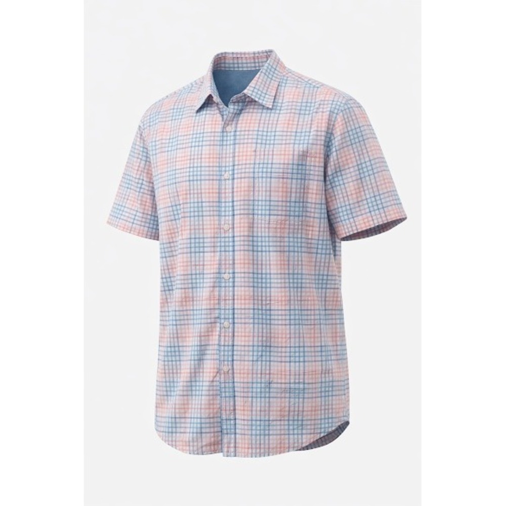 Tailorbyrd Collection Mens XXL Plaid Short Sleeve Button Up Shirt Casual Beach